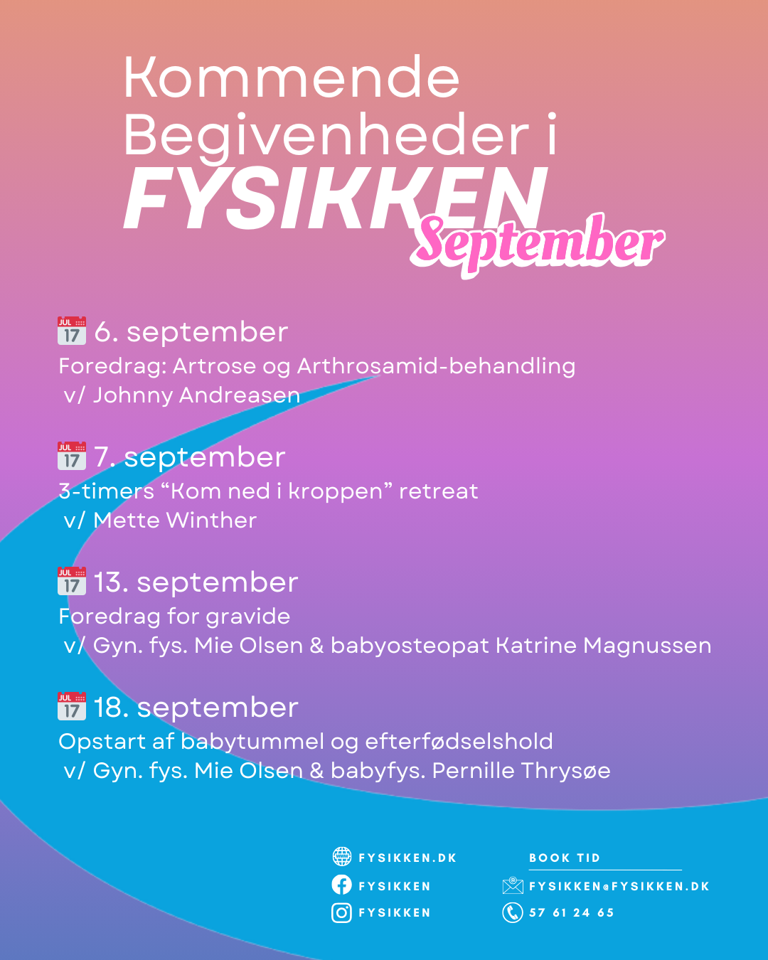 Kommende begivenheder i Fysikken – September